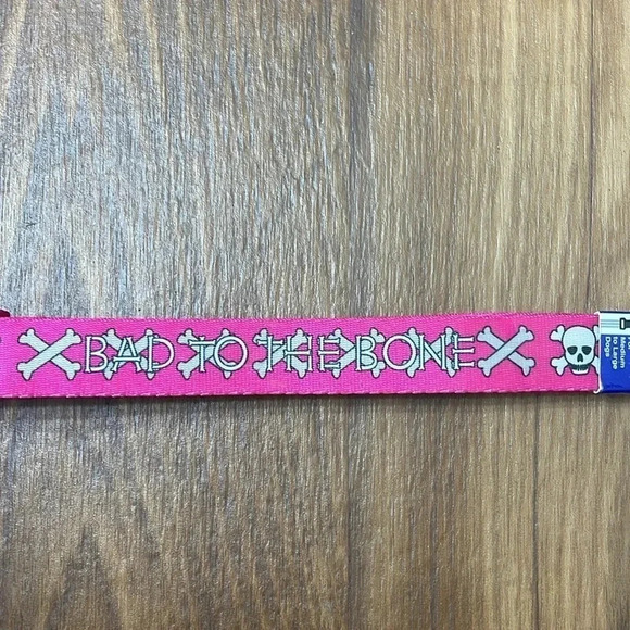 Pink Bad To The Bone Skull and Crossbones 4ft Leash For Medium-Large Dogs - Picture 3 of 3